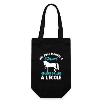 née pour monter à cheval obligée d'aller à l'école - Sac à bouteille - noir - Devant