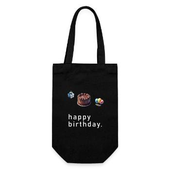 Happy Birthday Polygon - Geschenkbeutel für Flaschen - Schwarz - Vorne