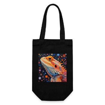 Bearded dragon, colorful, animal, gift, gift idea - Gift Bag for Bottles - black - Front