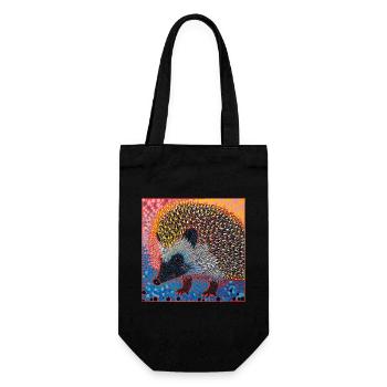 igel, bunt, tier, geschenk, geschenkidee - Geschenkbeutel für Flaschen - Schwarz - Vorne