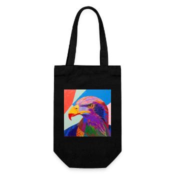eagle, bird, colorful, animal, gift, gift idea - Gift Bag for Bottles - black - Front