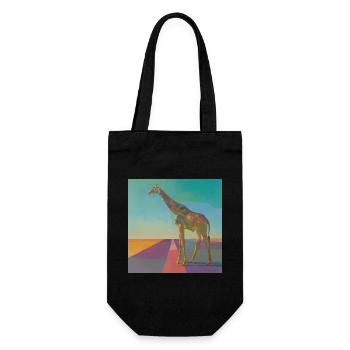 giraffe, colorful, animal, gift, gift idea - Gift Bag for Bottles - black - Front
