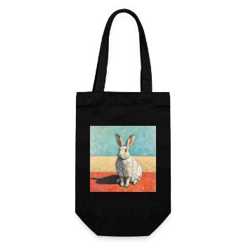 hase, kaninchen, bunt, tier, geschenk - Geschenkbeutel für Flaschen - Schwarz - Vorne