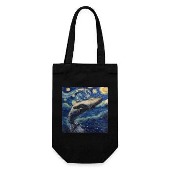 Poisson-baleine Van Gogh - Sac à bouteille - noir - Devant