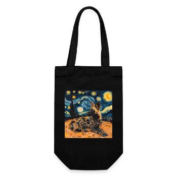 Hyène, Van Gogh, Nuit étoilée - Sac à bouteille - noir - Devant