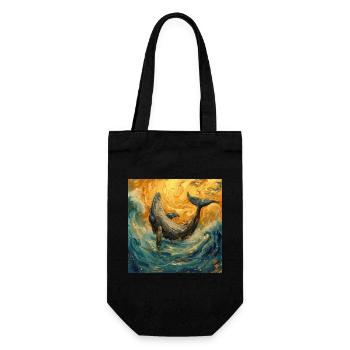 Whale Fish Van Gogh - Gift Bag for Bottles - black - Front