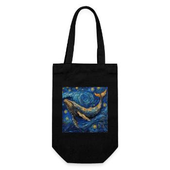 Whale Fish Van Gogh - Gift Bag for Bottles - black - Front