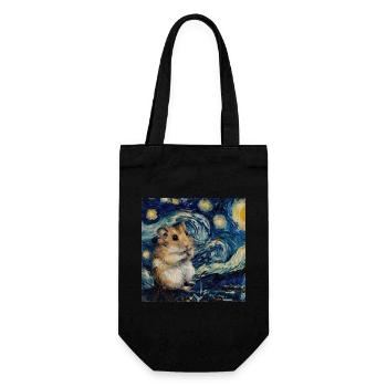 Hamster, Animal, Van Gogh, Nuit Étoilée - Sac à bouteille - noir - Devant