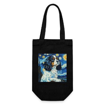 Cavalier King Charles Spaniel, van gogh - Sac à bouteille - noir - Devant