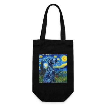 Great Dane, Great Dane, Dog, Van Gogh - Gift Bag for Bottles - black - Front