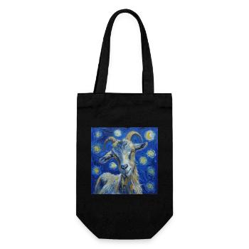 Chèvre Van Gogh Nuit étoilée - Sac à bouteille - noir - Devant