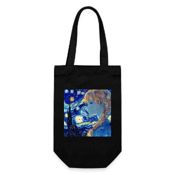 Anime, Anime Girl, Otaku, Waifu, Van Gogh - Gift Bag for Bottles - black - Front