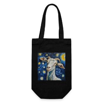 chèvre, Van Gogh, Nuit étoilée - Sac à bouteille - noir - Devant