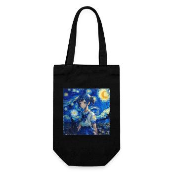 Anime, Anime Girl, Otaku, Waifu, Van Gogh - Gift Bag for Bottles - black - Front