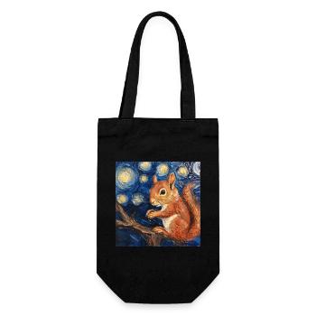 Écureuil, Van Gogh, Nuit étoilée - Sac à bouteille - noir - Devant
