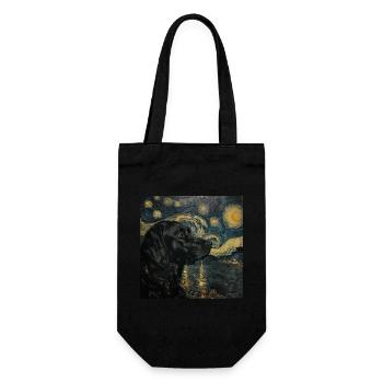 Labrador retriever, Labrador, chien, van gogh - Sac à bouteille - noir - Devant