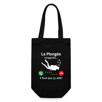 La Plongée m'appelle il faut quẹ j'y aille - Sac à bouteille - noir - Devant