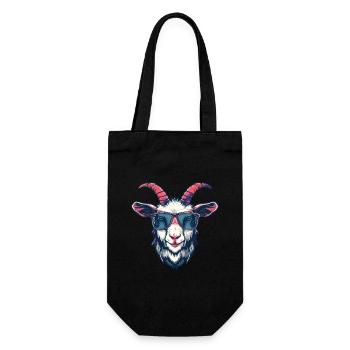 Ziege, Goat, Sonnenbrille, geschenk - Geschenkbeutel für Flaschen - Schwarz - Vorne
