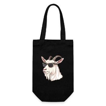 Ziege, Goat, Sonnenbrille, geschenk - Geschenkbeutel für Flaschen - Schwarz - Vorne