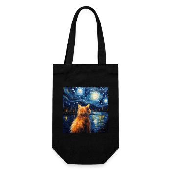 Katze, katzenmotiv - Geschenkbeutel für Flaschen - Schwarz - Vorne