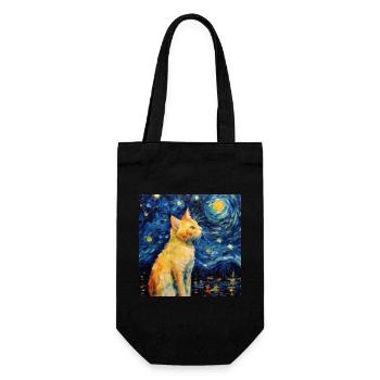 Katze, katzenmotiv - Geschenkbeutel für Flaschen - Schwarz - Vorne