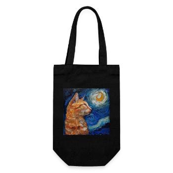 Katze, katzenmotiv - Geschenkbeutel für Flaschen - Schwarz - Vorne