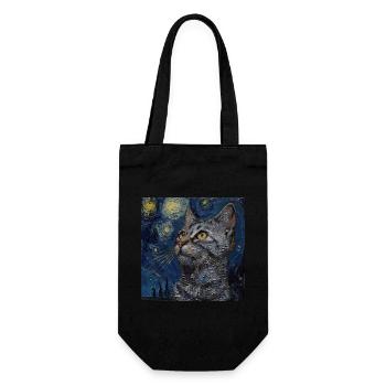 Katze, katzenmotiv, - Geschenkbeutel für Flaschen - Schwarz - Vorne