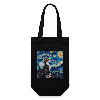 Katze, katzenmotiv - Geschenkbeutel für Flaschen - Schwarz - Vorne