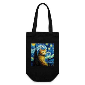 Cat, Cat Motif - Gift Bag for Bottles - black - Front