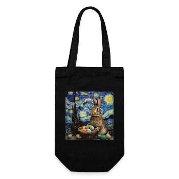 easter bunny, easter, bunny, happy easter, easter eggs - Gift Bag for Bottles - black - Front