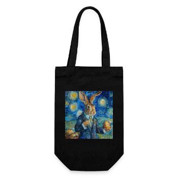 easter bunny, easter, bunny, happy easter, easter eggs - Gift Bag for Bottles - black - Front