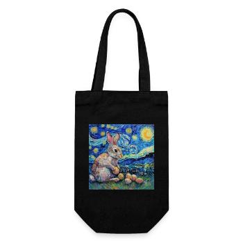 easter bunny, easter, bunny, happy easter, easter eggs - Gift Bag for Bottles - black - Front