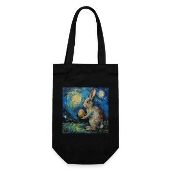 easter bunny, easter, bunny, happy easter, easter eggs - Gift Bag for Bottles - black - Front
