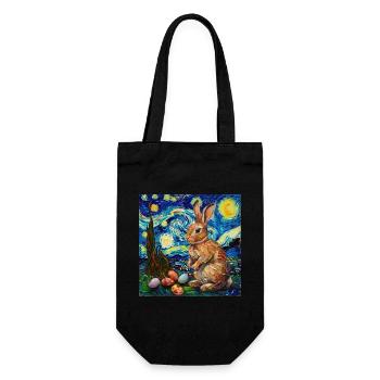 lapin de Pâques, Pâques, lapin, joyeuses Pâques, oeufs de Pâques - Sac à bouteille - noir - Devant