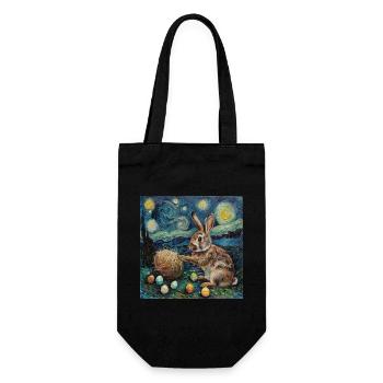 lapin de Pâques, Pâques, lapin, joyeuses Pâques, oeufs de Pâques, - Sac à bouteille - noir - Devant