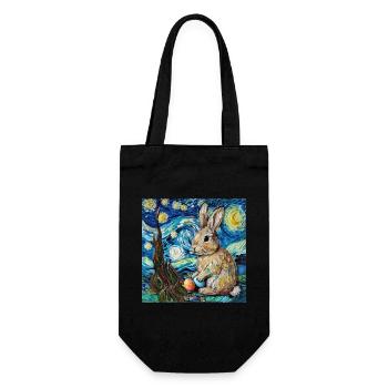easter bunny, easter, bunny, happy easter, easter eggs - Gift Bag for Bottles - black - Front