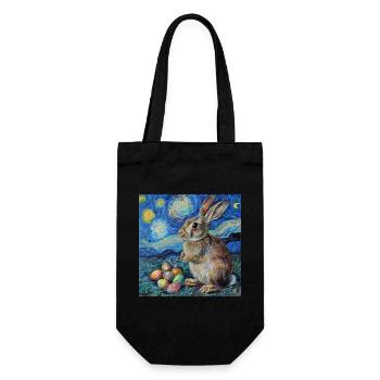lapin de Pâques, Pâques, lapin, joyeuses Pâques, oeufs de Pâques, - Sac à bouteille - noir - Devant