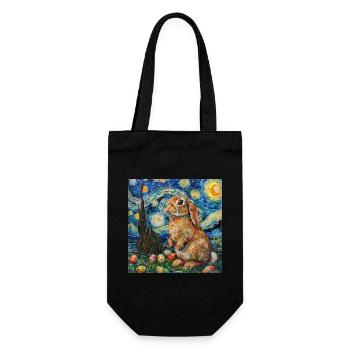Osterhase, Ostern, Hase - Geschenkbeutel für Flaschen - Schwarz - Vorne