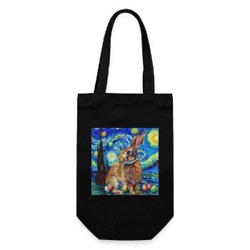 easter bunny, easter, bunny, happy easter, easter eggs - Gift Bag for Bottles - black - Front