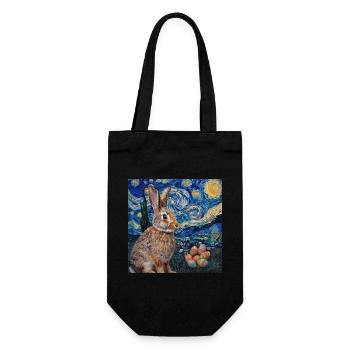 easter bunny, easter, bunny, happy easter, easter eggs - Gift Bag for Bottles - black - Front