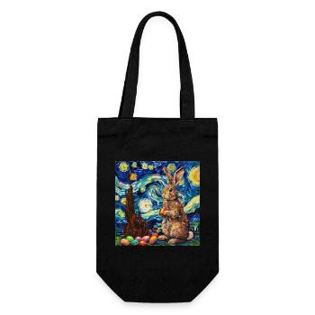 easter bunny, easter, bunny, happy easter, easter eggs - Gift Bag for Bottles - black - Front