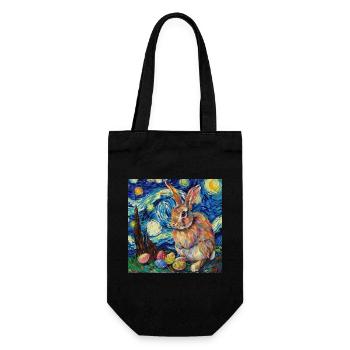 lapin de Pâques, Pâques, lapin, joyeuses Pâques, oeufs de Pâques - Sac à bouteille - noir - Devant