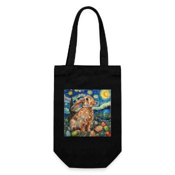 easter bunny, easter, bunny, happy easter, easter eggs - Gift Bag for Bottles - black - Front