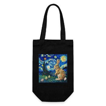 lapin de Pâques, Pâques, lapin, joyeuses Pâques, oeufs de Pâques - Sac à bouteille - noir - Devant
