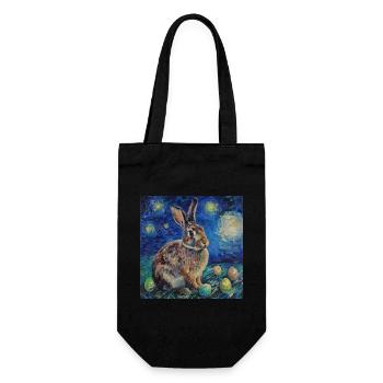 lapin de Pâques, Pâques, lapin, joyeuses Pâques, oeufs de Pâques - Sac à bouteille - noir - Devant