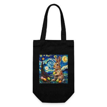 lapin de Pâques, Pâques, lapin, joyeuses Pâques, oeufs de Pâques - Sac à bouteille - noir - Devant