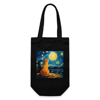 Katze, katzenmotiv - Geschenkbeutel für Flaschen - Schwarz - Vorne