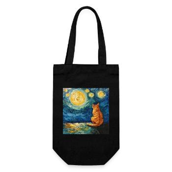 Cat, Cat Motif - Gift Bag for Bottles - black - Front