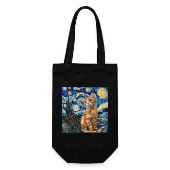 Katze, katzenmotiv - Geschenkbeutel für Flaschen - Schwarz - Vorne