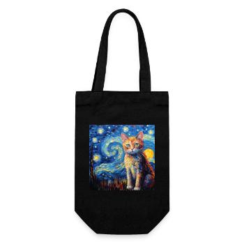 Katze, katzenmotiv - Geschenkbeutel für Flaschen - Schwarz - Vorne